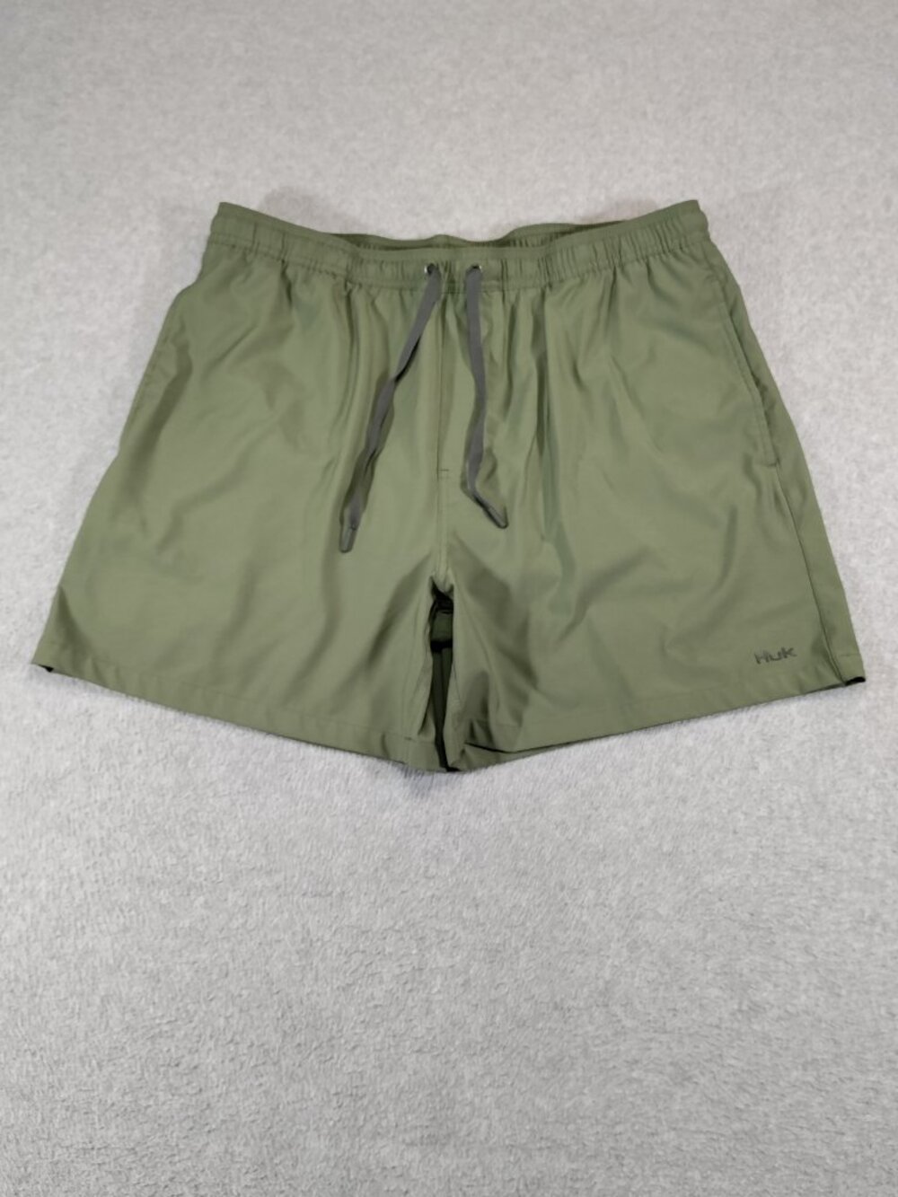 Huk Mens XL Pursuit Volley Swim Short Olive Green Lined Fishing